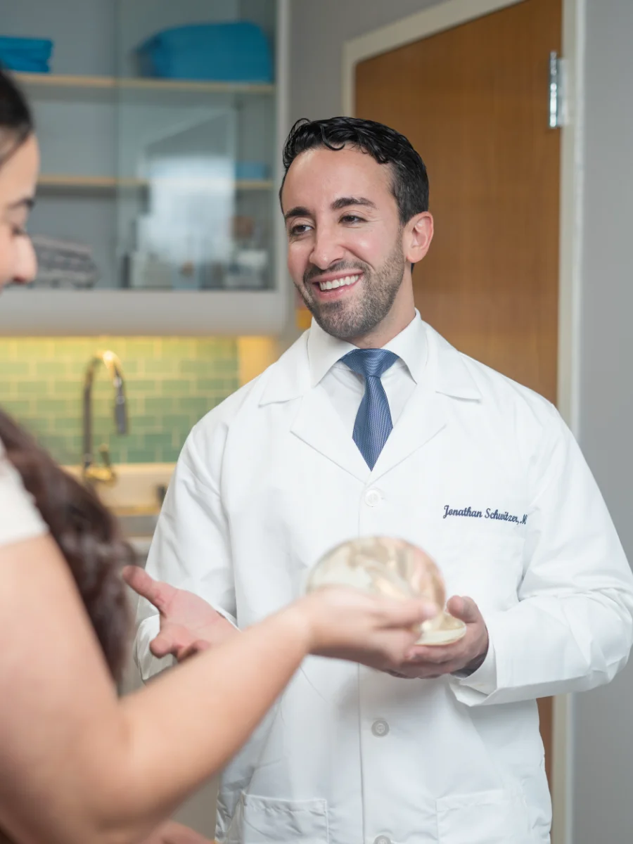 Dr. Schwitzer with a patient